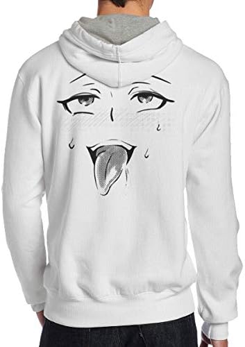 Ahegao Manga Girl Back Pattern Men's Long Sleeve Hoodie Sweatshir...