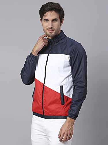 Image of Dennis Lingo Polyester Regular Fit Full Sleeves Men's Color Block Shell Jacket with 2 Pockets - Lightweight Casual Winterwear for Men