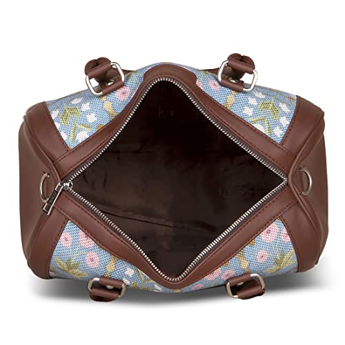 Image of ZOUK Printed Vegan Leather Handmade Women's Handbags with double handles and detachable Sling Strap