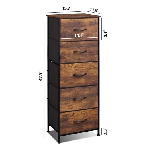 WLIVE 5-Drawer Fabric Storage Dresser