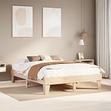 Genérico Estructura de Cama sin colchón Madera Maciza de Pino 160x200 cm,Mobiliario,Camas y Accesorios,Camas y somieres,Marrón,25 KG,855349