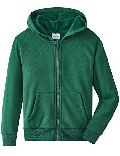 Image of Spring&Gege Youth Solid Fleece Hoodies Soft Full Zip Hooded Sweatshirts for Children (3-12 Years)