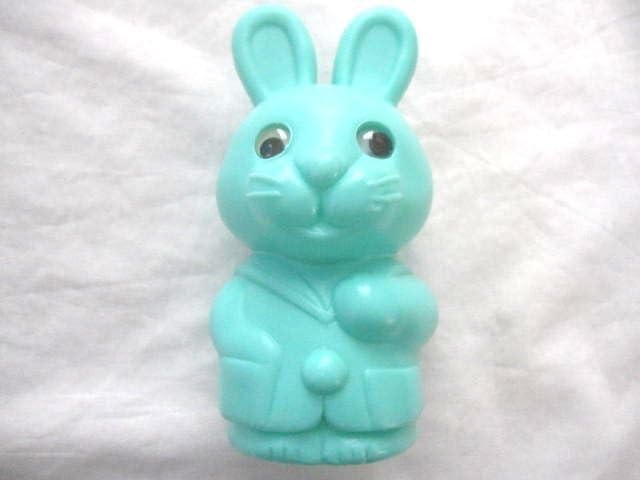 関税負担なし☆年代等 昭和レトロ うさぎ ソフビ貯金箱4体セット 高12cm JA 農協 ノベルティ？セーラー