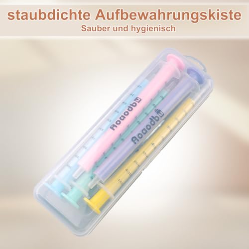 Baby Medizin Spender für Kinder,Mundspritzen, Flüssige Kunststoffspritze ohne Nadel,Leckagesichtige Dosierungswerkzeuge,5 einzigartige Farbspritzen (5)