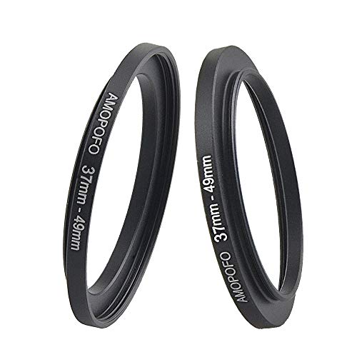 Anillo Adaptador Metálico Step Up de 37 mm a 49 mm para Lentes de Cámara Canon, Nikon, Sony, Fuji y Filtros UV, ND, CPL, Fabricado en Aluminio Espacial CNC con Acabado Negro Mate miniatura 2