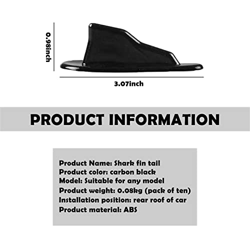 QODOLSI 10 PCS Diffuser Shark Fin Kit, Car Roof Shark Fins Spoiler Wing Splitter, Stick-on Spoiler Roof Air Vortex Aerial Decorative, for Car Truck SUV (Black #100) - Thumbnail 2