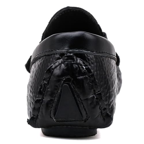 Men's Crocodile Pattern Leather Loafers Slip-on Driving Walking Moccasins with Metal Buckle Business Casual Fashion Wedding Dress Boat Shoes3