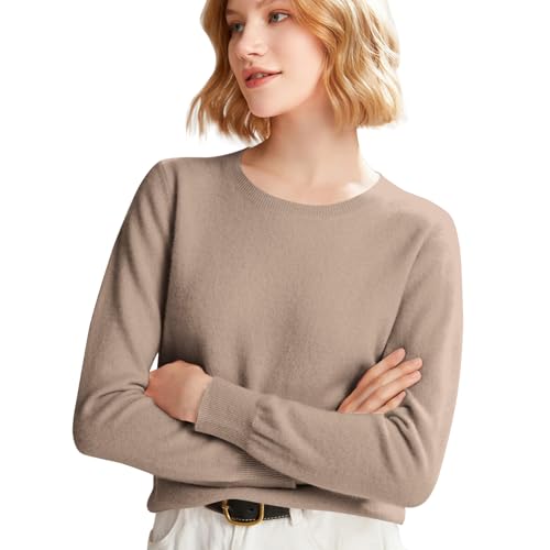 Cashmere Sweaters for Women Long Sleeve Crew Neck Soft Warm Pullover Tops Casual Lightweight Wool Knit Sweater