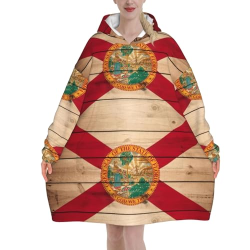Couverture à capuche portable drapeau de la Floride plaid flanelle doux adulte