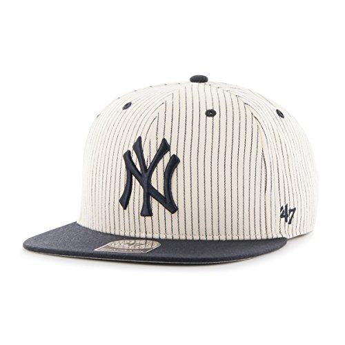 MLB New York Yankees Woodside Captain Adjustable Snapback Hat, One Size, Navy