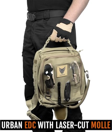 ACE Schakal Waffen-Tasche - Einsatztasche mit MOLLE für Pistole & Kurzwaffen - Taktisch & Abschließbar Dank Schloss - Desert