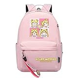 TPSTBAY Anime Cartoon Character Tsukino Usagi Backpack, Women Casual Small Laptop Bagpack, Sailor Design Daypack (Pink)