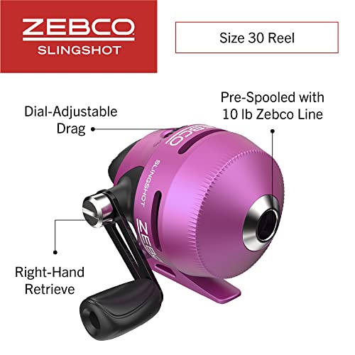 Image of Zebco Slingshot Spincast Reel and Fishing Rod Combo, 2-Piece Fishing Pole, Right-Hand Retrieve, Pre-Spooled with 10-Pound Zebco Line
