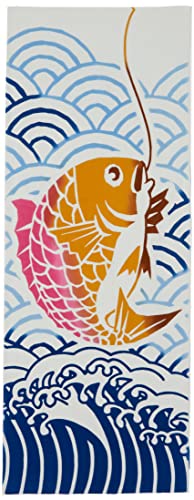 プレーリードッグ 手ぬぐい 釣ったっ鯛 日本製 綿100% 注染 タペストリー 掛け軸 サイズ:約33×90cm