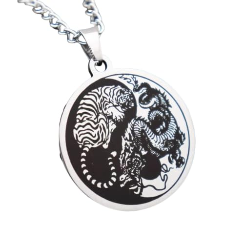 Pendentif dragon tigre Yin Yang pour affirmer son style punk en soirée