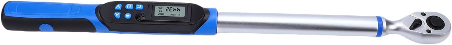 1/2 Drive Digital Torsion Wrench, LED Display, Design, Steel Material, Bidirectional Ratchet Head, Ergonomic Handle, Large Backlit LCD Screen, Vibration Buzzer LED