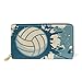 Volley-Ball Artistique Portefeuille Zipper Long Bourse en Cuir Véritable avec Titulaire de la Carte de Crédit pour Téléphone Femmes Fille Hommes