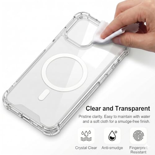 Image of TRUEUPGRADE Back Cover for Google Pixel 10 Pro XL Non Mag-Safe Transparent PC + TPU Bumper Case with Magnetic Print Shockproof Protection (Transparent Mag-Safe)