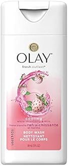 Olay Fresh Outlast Cooling White Strawberry & Mint Body Wash, Hydrating, 3 Fl Oz (89 Ml); Travel Size