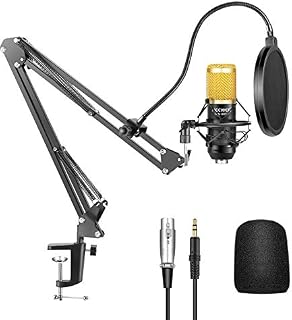 Neewer® NW-800 Professional Studio Broadcasting Recording Condenser Microphone & NW- 35 Adjustable Recording Microphone Suspension Scissor Arm Stand with Shock Mount and Mounting Clamp Kit