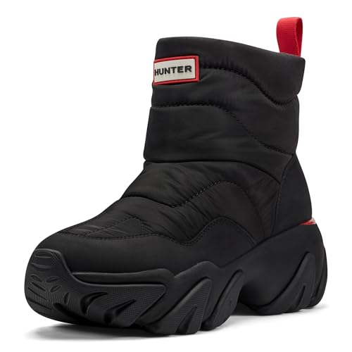 Hunter Women's Debra Waterproof, Black Leather, 10 Medium