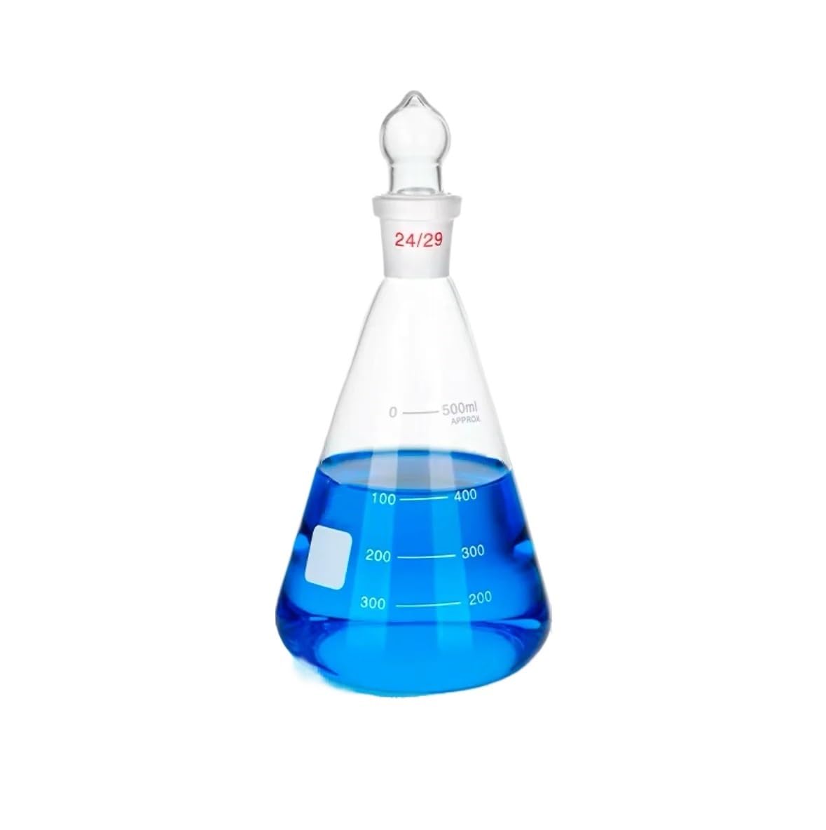 Matraz con tapón de vidrio esmerilado, matraz aforado, matraz triangular(500ML 29-32)