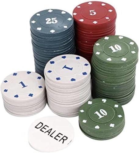 Image of Go Hooked Professional Poker Casino Set with 100 Dual-Toned Gaming Tokens & Dealer Button | Metal Carry Case | Adult Card Games, Parties & Game Nights