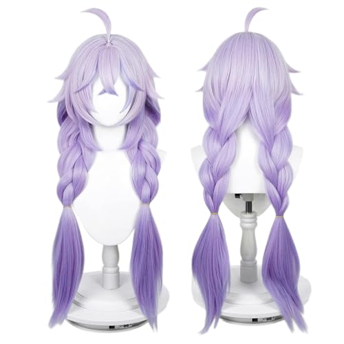 Perruque cosplay violette longue et raide pour femme pour Halloween et Comic Con