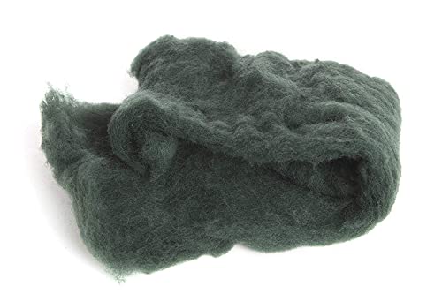 Image of Desert Breeze Distributing Maori Wool Carded Batting, 100% Natural New Zealand Wool Made by DHG in Italy for Needle Felting, 3.5 OZ, 27 Micron, Color Forest Green