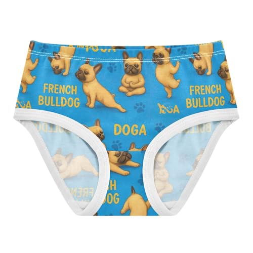 Joisal Girls Underwear Toddler 2t Cotton Girl Panties Cute Aesthetic Kids Briefs Undies Cute Funny French Bulldogs Blue