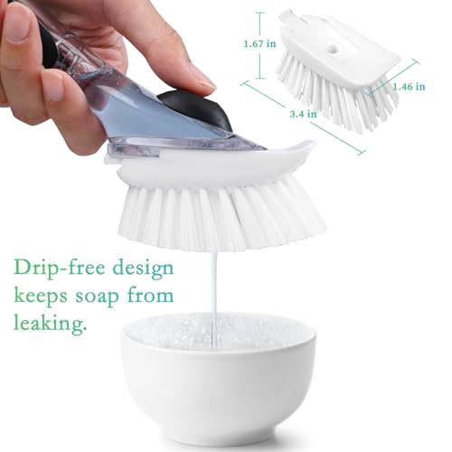 Image of New Brush Refills for OXO New Soap Dispensing Dish Brush - 8 Pack Dish Brush Cleaning Soap Dispensing Head Replacement for Scrubber