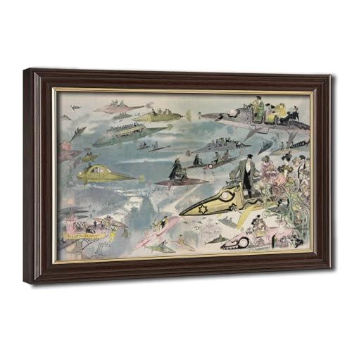 Toile Albert Robida l'Opéra en l'An 2000 pour Sublimer Votre Salon Rétro