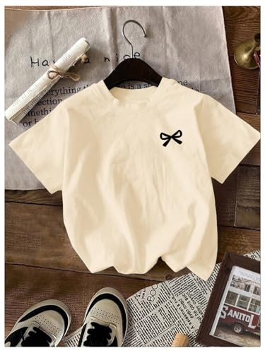 Image of RoseSeek Girl's Shirts 3 Packs Star Butterfly Graphic Tees Crew Neck Short Sleeve T Shirt Casual Tops
