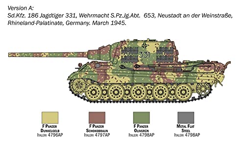 Italeri 15770 1:56 Dt. Sd.Kfz.186 Jagdtiger-Modellbau, Bausatz, Standmodellbau, Basteln, Hobby, Kleben, Plastikbausatz… – Bild 5