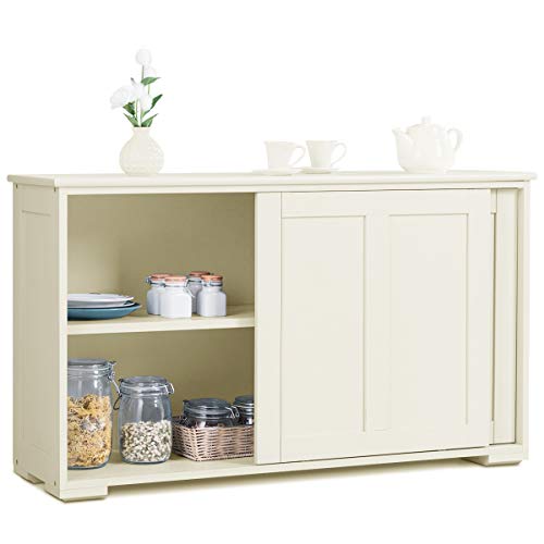 GOPLUS Buffet Commode Bas avec 2 Etagères, Tablette Hauteur Réglable, Vaisselier/Bahut de Cuisine...