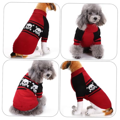 Disfraz de perro Beaupretty Halloween XL rojo calavera miniatura 3