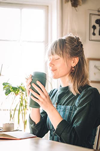 Bru - Reusable Stainless Steel Travel Mug, Vacuum Insulated Coffee Tumbler, Ceramic-Lined, Leak-Proof, 12H Hot & 24H Cold (12 Oz, Black Magic) #TOP7