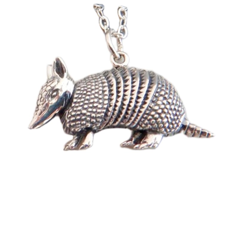 Collana in argento sterling 925 con ciondolo a forma di armadillo, piccolo guscio corazzato, spirito animale totem, ciondolo natura del deserto, gioielli delicati per tutti i giorni | con catena da