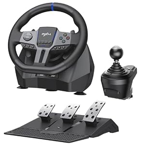 PXN V9 Gen 2 Racing Wheel with Hall Effect Pedals and Shifter, Gaming Steering Wheel for PC, Xbox Series X|S, Xbox One, PS4, Magnetic Sensor, 270°/900° Quick Switch, App Tuning