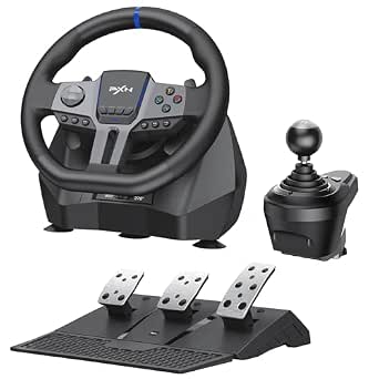 PXN V9 Gen 2 Racing Wheel with Hall Effect Pedals and Shifter for PC, Xbox, PlayStation