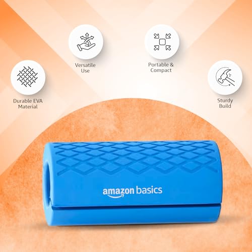 Image of Amazon Basics Thick Dumbbell & Barbell Grips | Non-Slip Rubber Grips | Easily Attachable to Barbell, Dumbbell & Kettlebell | Small | Blue