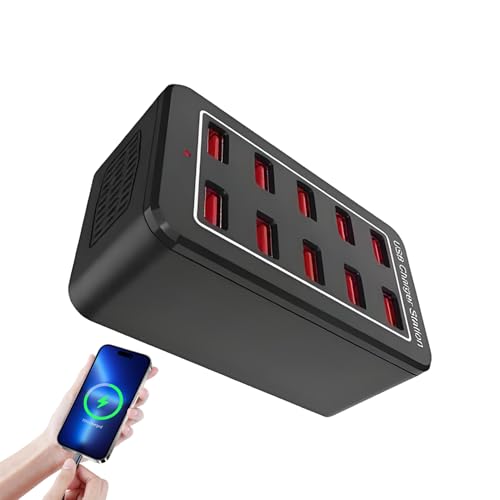 Cargador inteligente USB de 50W y 10 puertos para organizar el escritorio familiar