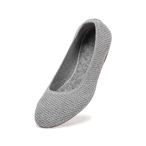 Image of Frank Mully Women's Ballet Flat Shoes Knit Dress Shoes Round Toe Slip On Ballerina Flats for Woman Low Wedge Comfort Soft