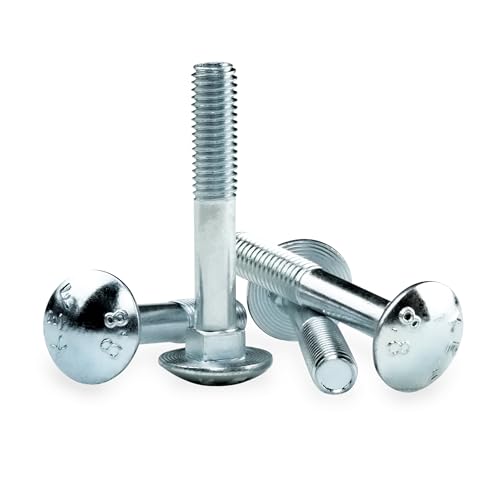 Tornillos de cabeza redonda plana M8 x 50 – 20 unidades, acero inoxidable, tornillos de cabeza redonda plana, tornillos de torbanda, tornillos de cabeza redonda plana con cuello cuadrado