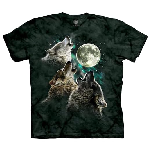 The Mountain Men's Three Wolf Moon Short Sleeve Tee, Dark Green, Large