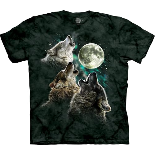 The Mountain Men's Three Wolf Moon Short Sleeve Tee, Dark Green, Large