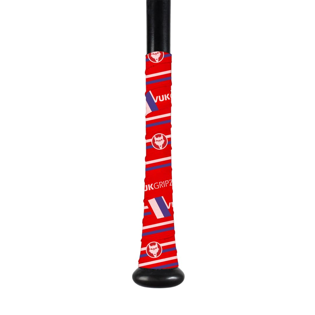 VukGripz Mach 1 Series Bat Grip - Baseball & Softball Bat Tape (Red/White/Blue)
