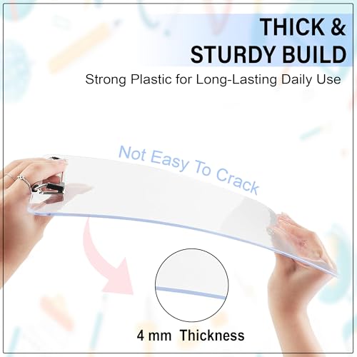 Image of GLUN Transparent Acrylic Exam Board with Ruler Marks, Size 14x10 Inches, Clear Clip Board use in Office Supply & School Supplies