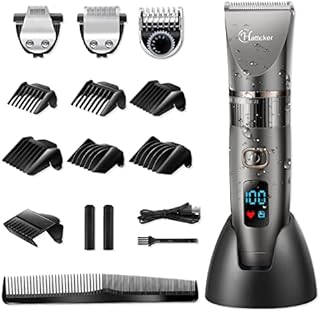 Hatteker Mens Beard Trimmer Cordless Hair Trimmer Hair Clipper Detail Trimmer 3 In 1 for Men Hair Cutting Kit Men's Grooming Kit Waterproof