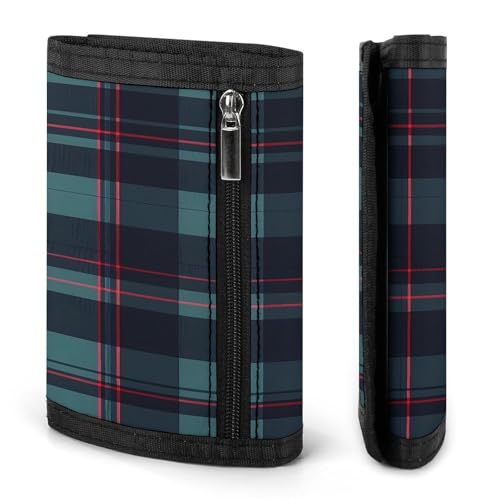 Scottish Tartan Plaid Blue Trifold Wallets Lightweight RFID Blocking Wallet Credit Card Holder Custom Gifts for Men Women3